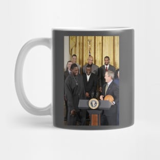 Detroit Pistons congratulated by George Bush Mug